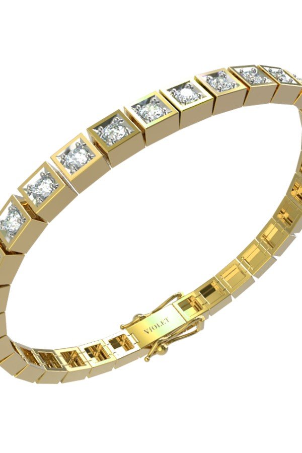 Браслет из лимонного золота c бриллиантами