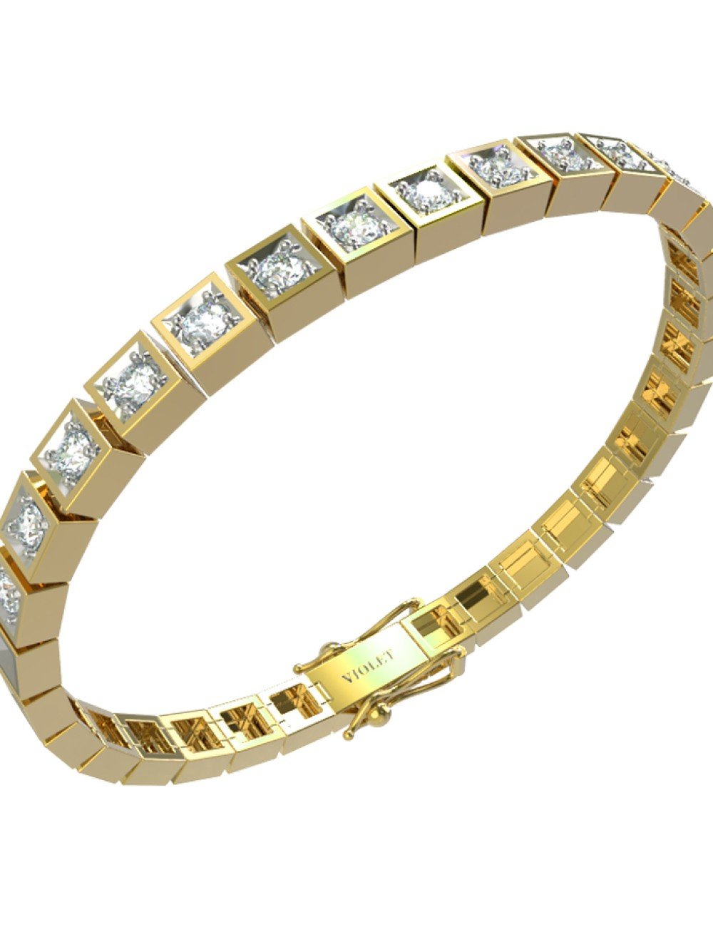 Браслет из лимонного золота c бриллиантами