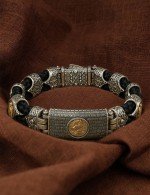 Браслет из серебра 925 пробы и золота 585 пробы