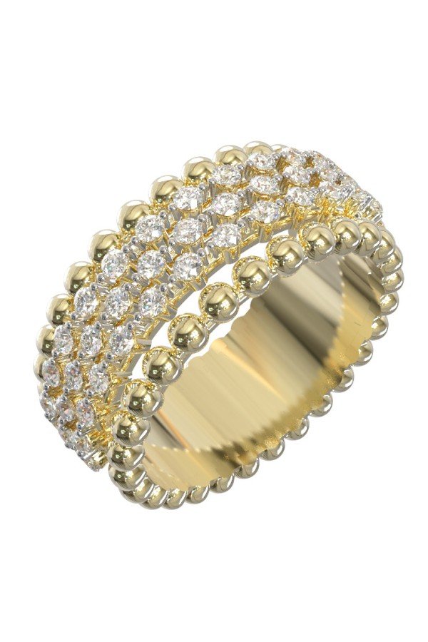 Кольцо из лимонного золота c бриллиантами