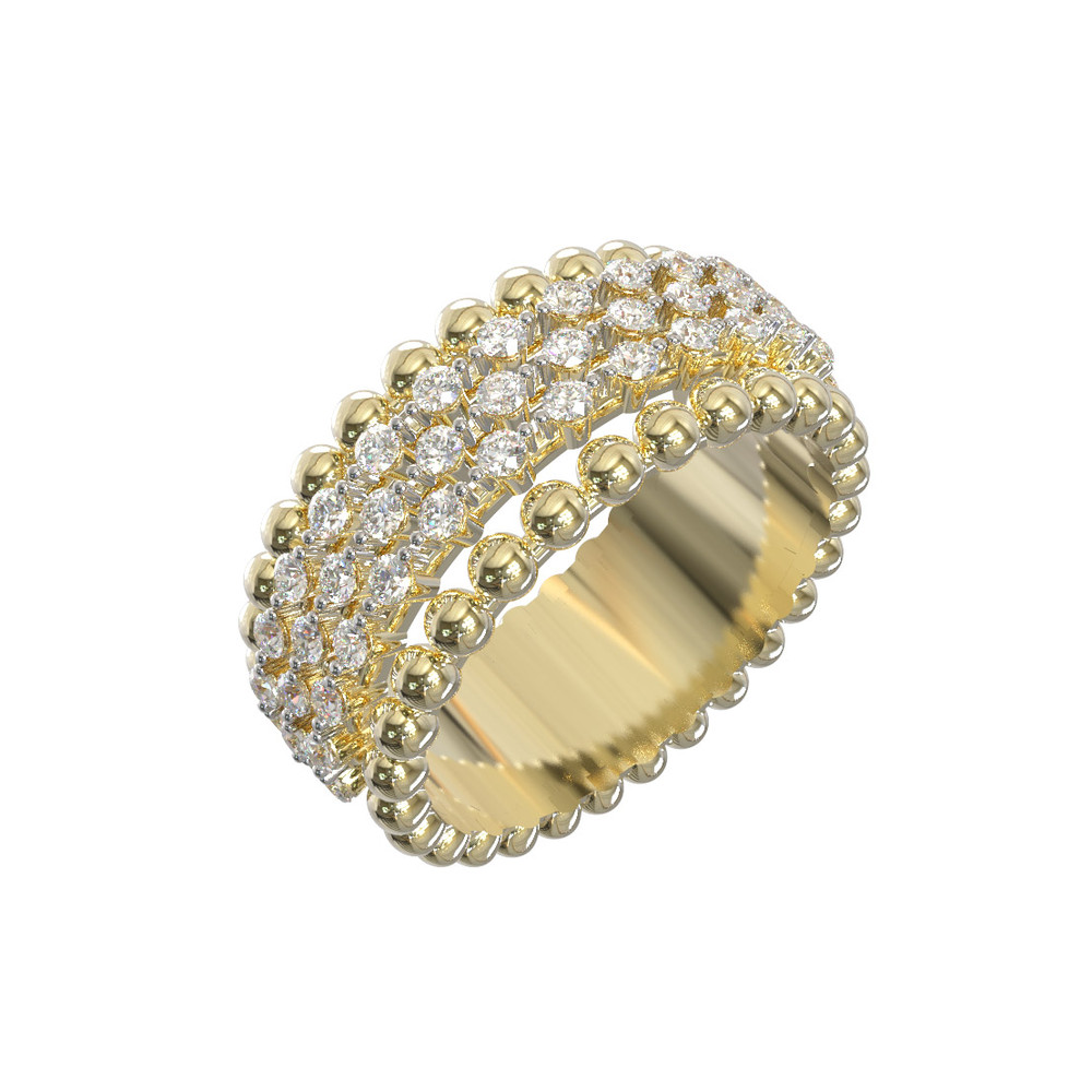 Кольцо из лимонного золота 585 пробы c бриллиантами