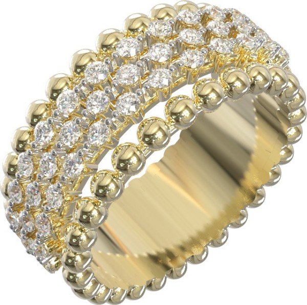 Кольцо из лимонного золота c бриллиантами