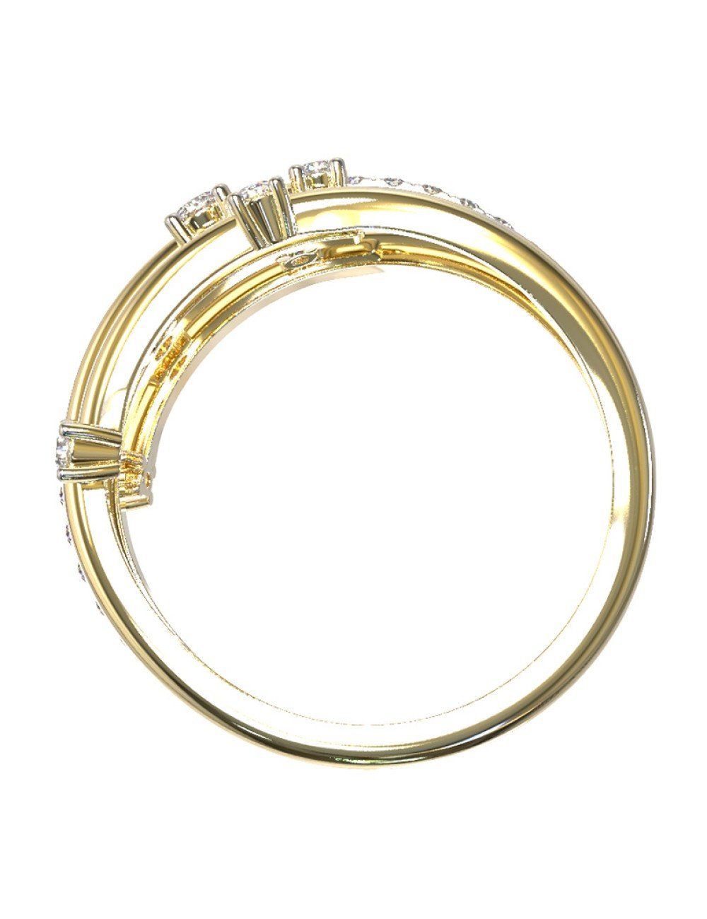 Кольцо из лимонного золота c бриллиантами