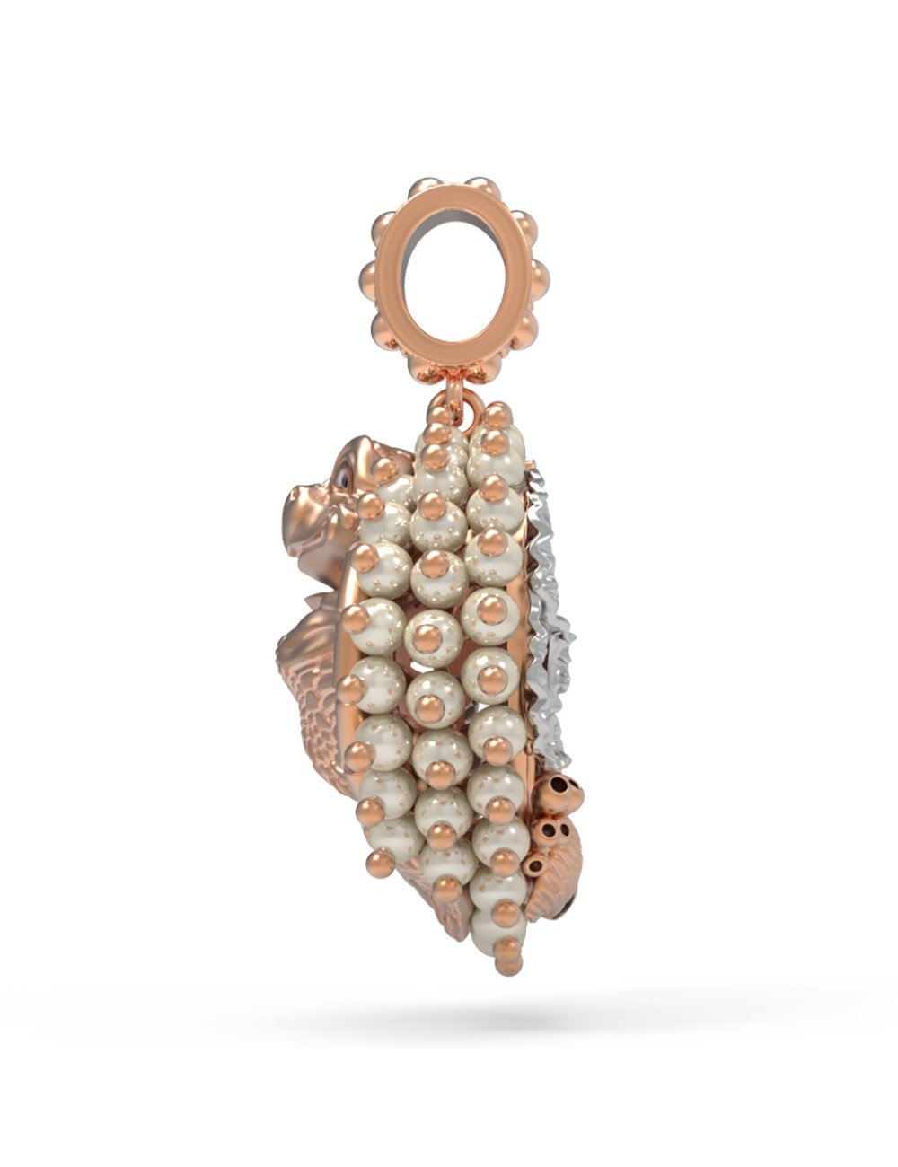 Подвеска из золота c эмалью и жемчугом