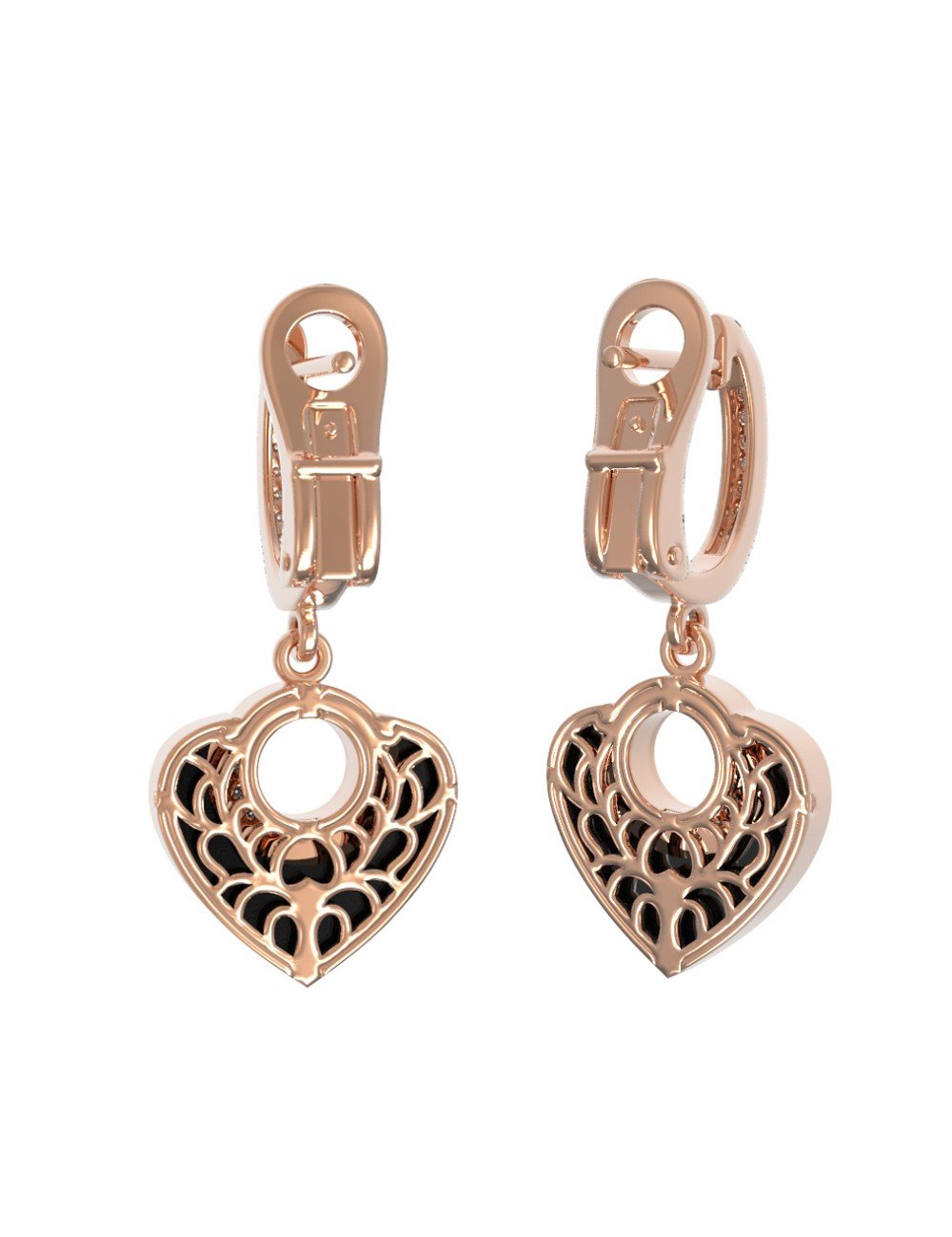 Серьги из золота c бриллиантами и ониксом