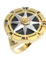 Кольцо из лимонного золота c эмалью и ониксом