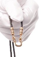 Гайтан из золота c кожаным шнурком