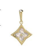 Подвеска из лимонного золота c перламутром