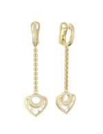 Серьги из лимонного золота c бриллиантами и перламутром