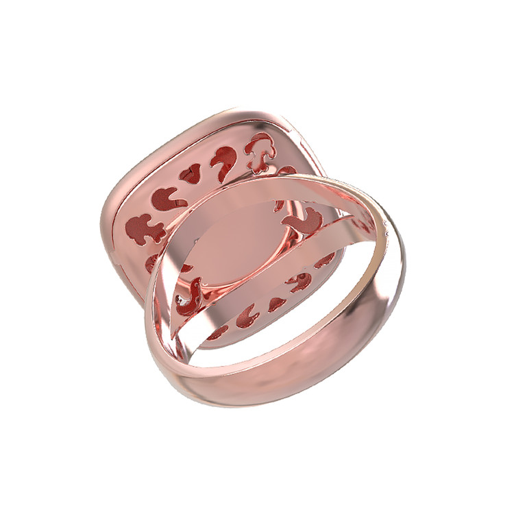 Кольцо из розового золота 585 пробы c бриллиантами и перламутром