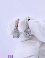 Серьги из белого золота 585 пробы c бриллиантами