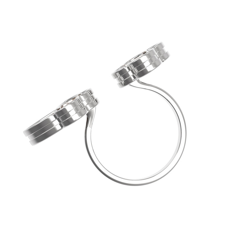 Кольцо из белого золота 585 пробы c лазуритом и перламутром