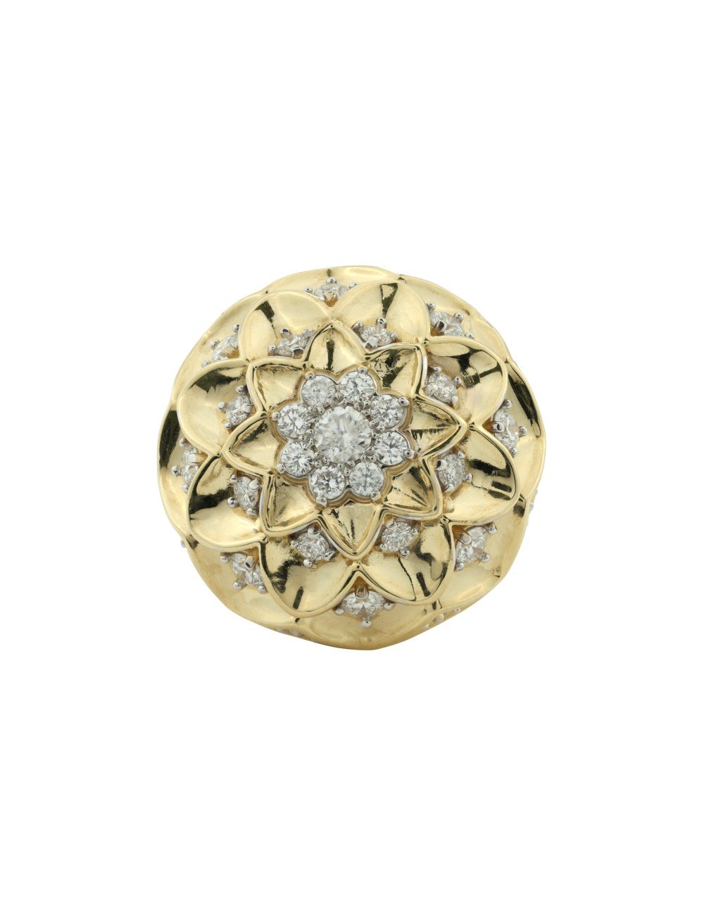 Кольцо из лимонного золота c бриллиантами