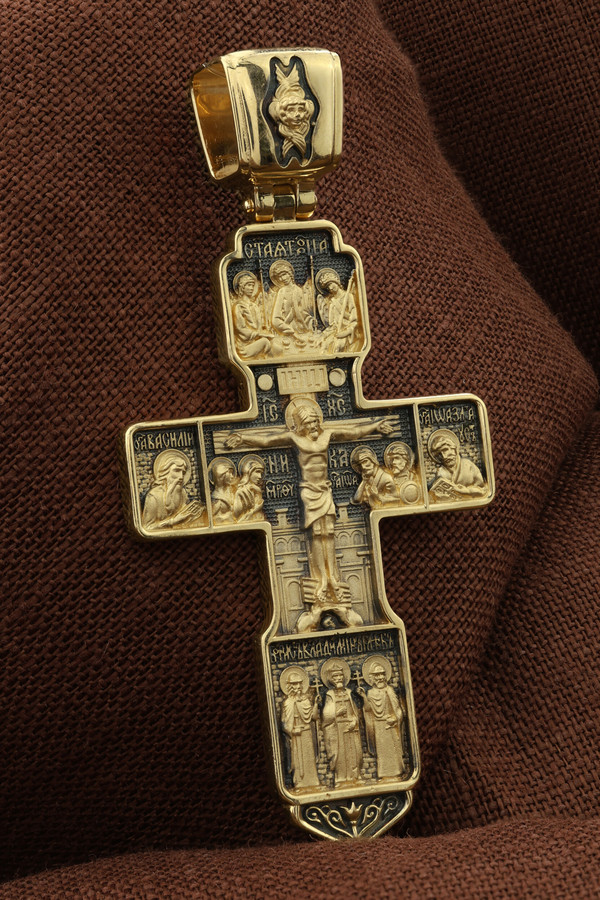 Крест из лимонного золота 585 пробы