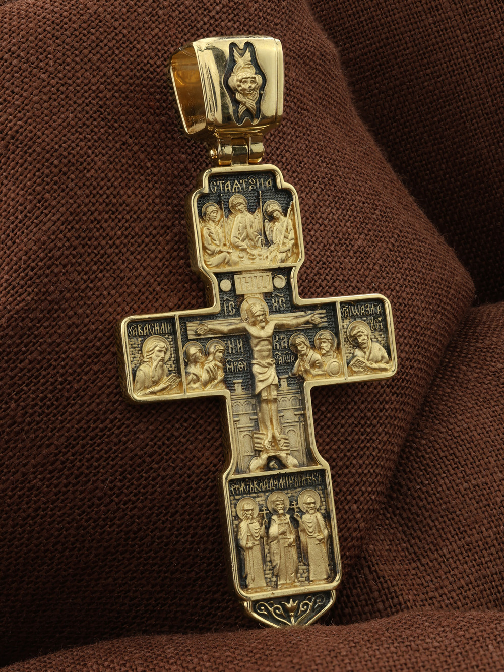 Крест из лимонного золота 585 пробы