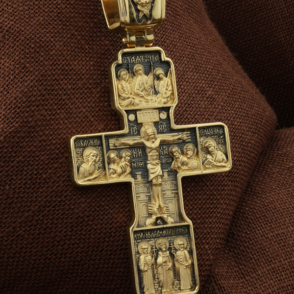 Крест из лимонного золота 585 пробы