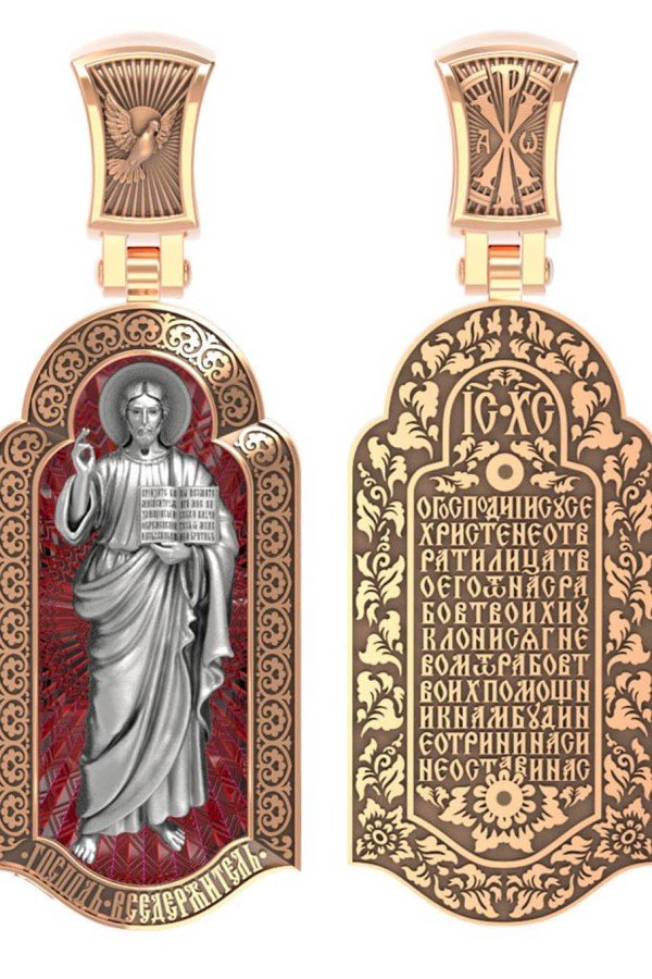 Образок из золота c эмалью