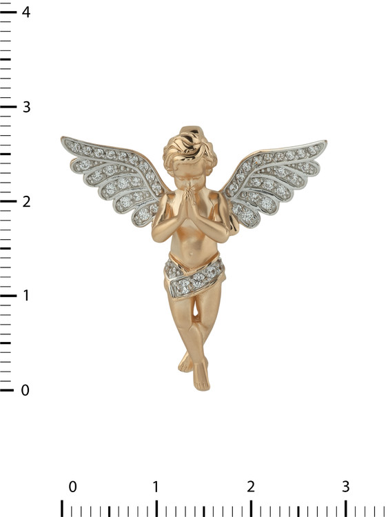 Подвеска из красного золота 585 пробы c фианитом