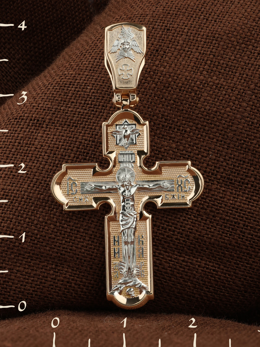 Крест из красного золота 585 пробы