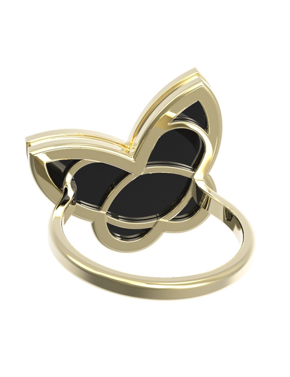 Кольцо из лимонного золота c ониксом