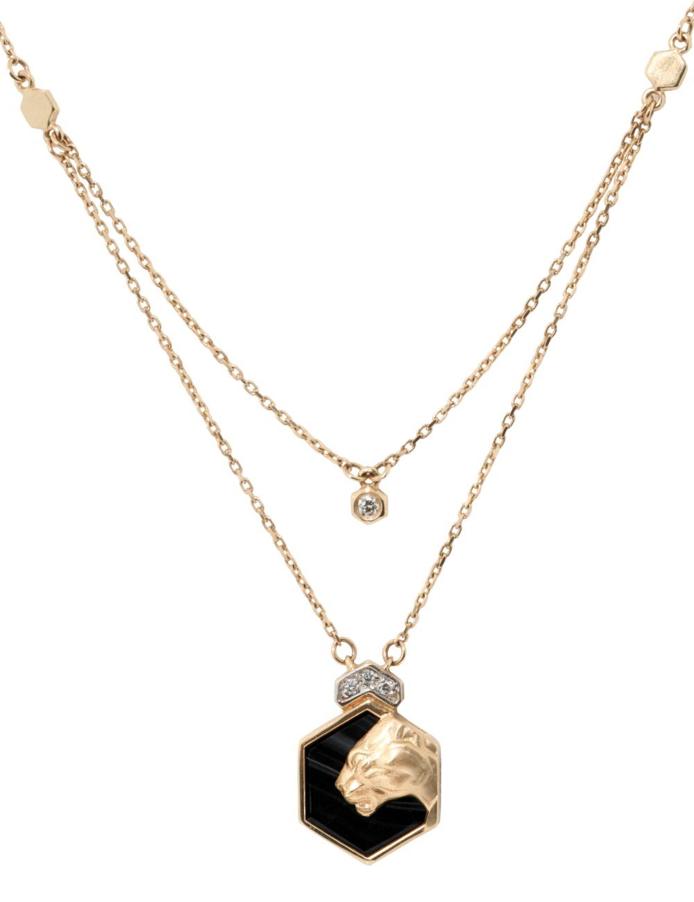Колье из золота c бриллиантами и ониксом