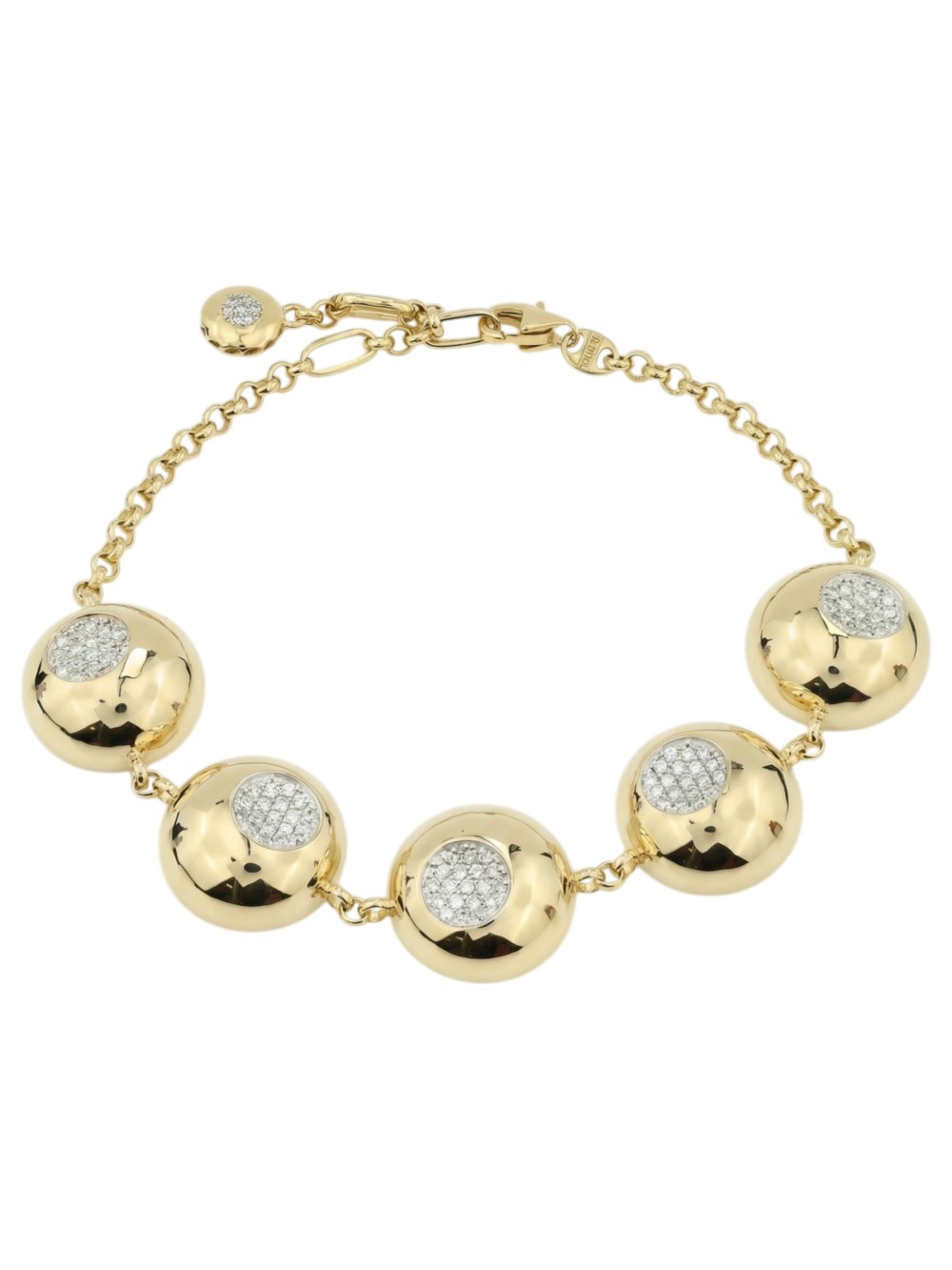 Браслет из лимонного золота 585 пробы c бриллиантами