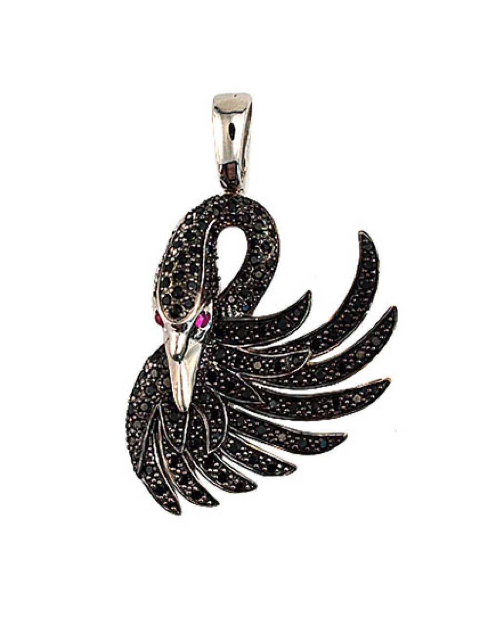 Подвеска из белого золота c фианитом