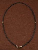 Гайтан из золота c кожаным шнурком