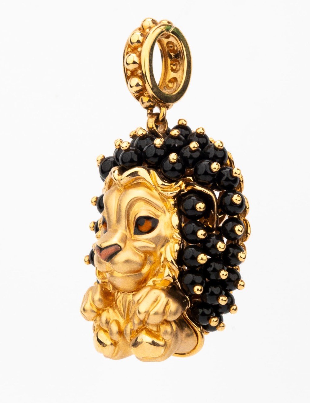 Подвеска из золота c эмалью и ониксом