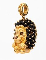 Подвеска из золота c эмалью и ониксом