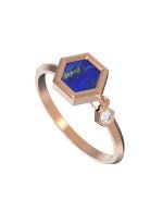 Кольцо из золота c бриллиантами и лазуритом