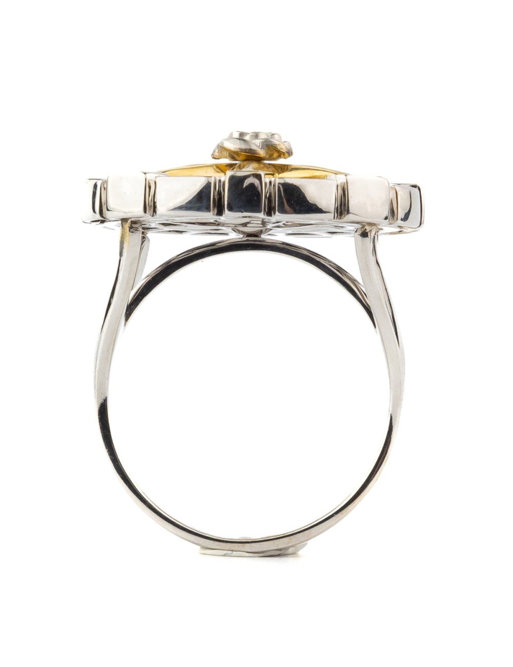 Кольцо из белого золота c эмалью и ониксом