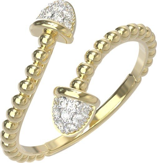 Кольцо из лимонного золота c бриллиантами