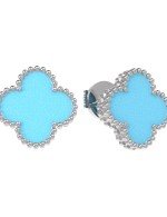 Серьги из белого золота c бирюзой