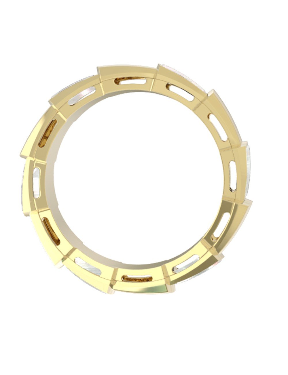 Кольцо из лимонного золота c перламутром