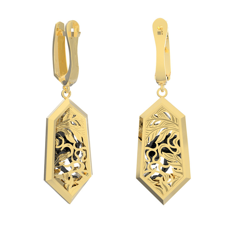 Серьги из лимонного золота 585 пробы