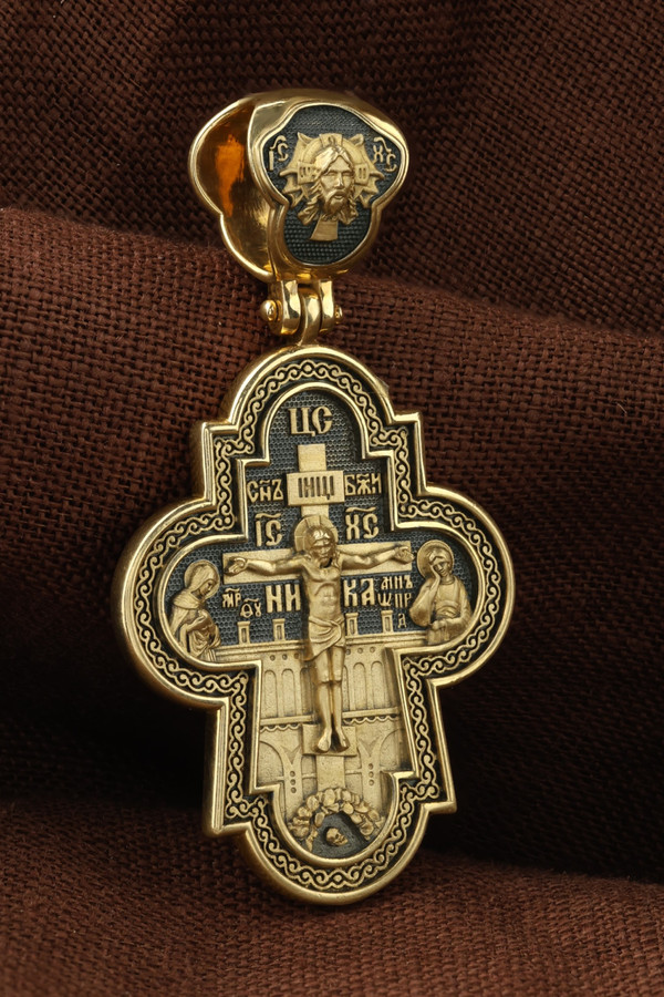 Крест из лимонного золота 585 пробы