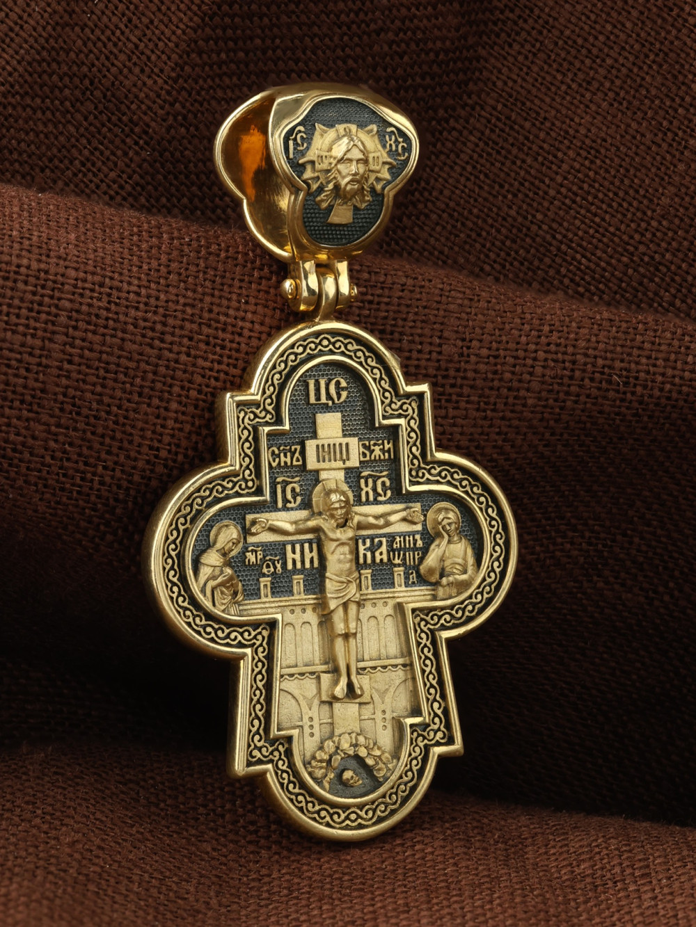 Крест из лимонного золота 585 пробы