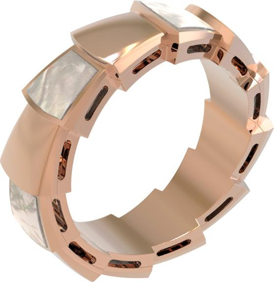 Кольцо из красного золота 585 пробы c перламутром