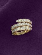 Кольцо из лимонного золота c бриллиантами