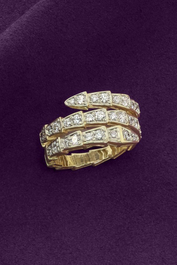 Кольцо из лимонного золота c бриллиантами