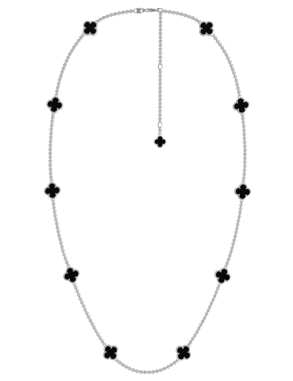 Колье из белого золота c ониксом