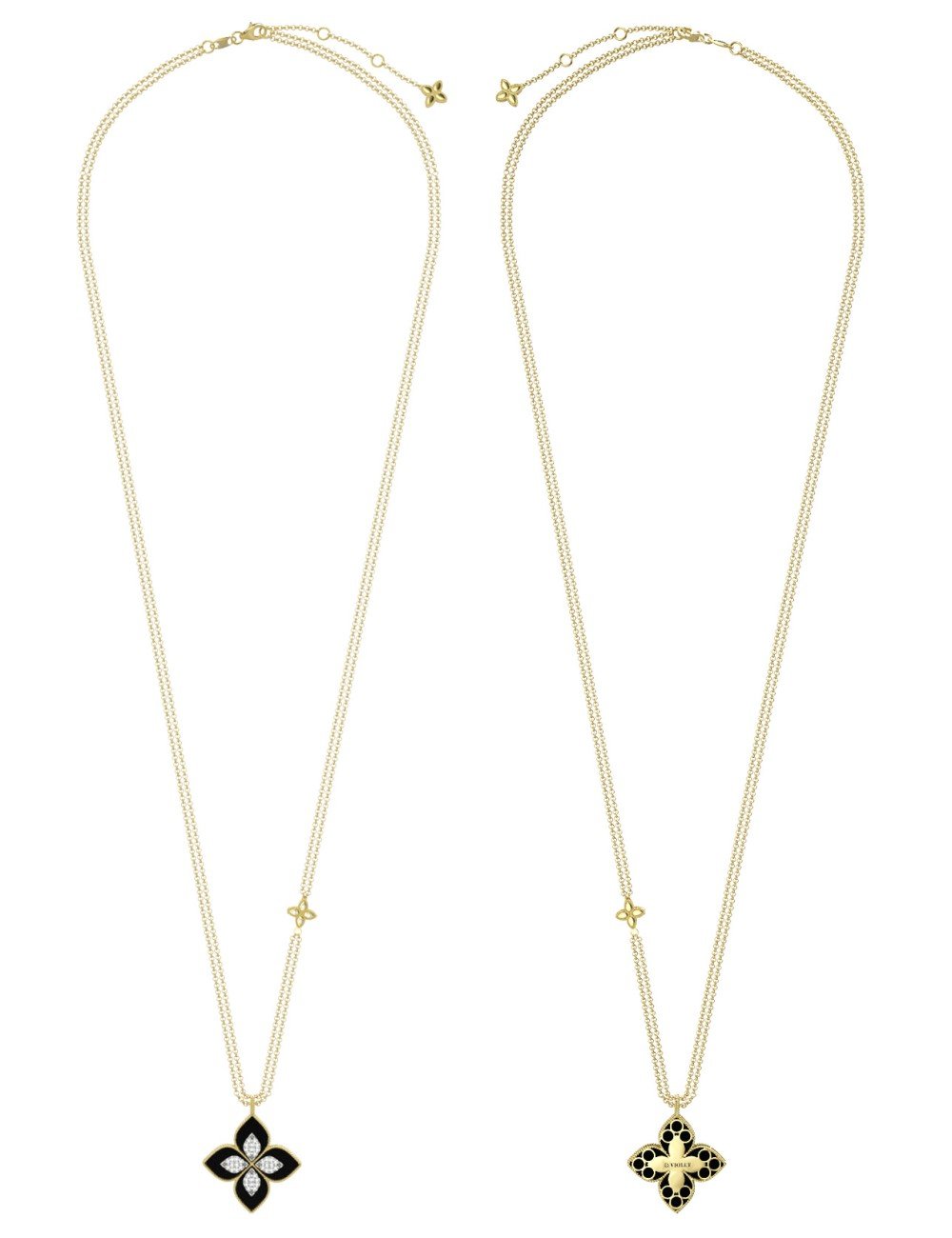 Колье из лимонного золота c бриллиантами и ониксом