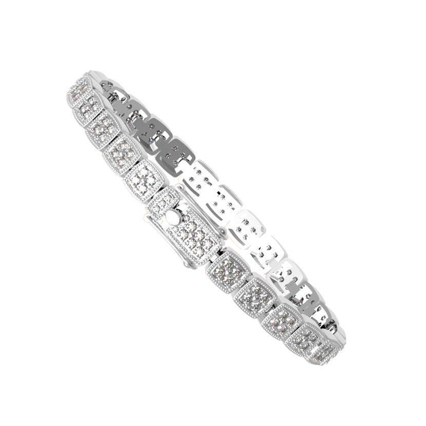 Браслет из белого золота 585 пробы c бриллиантами