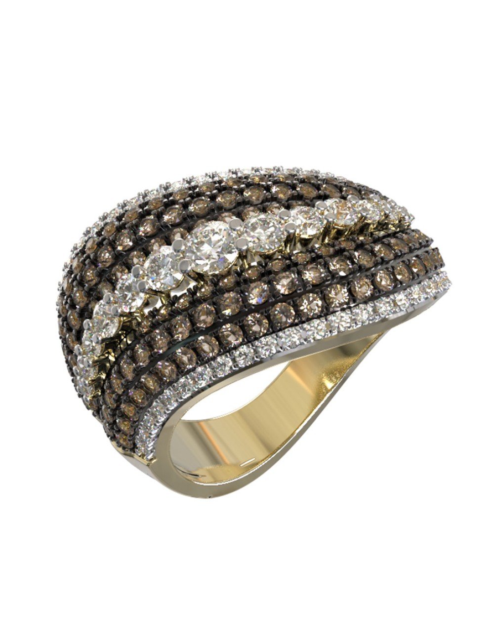 Кольцо из лимонного золота c бриллиантами