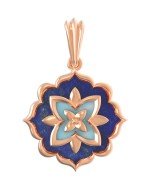 Подвеска из золота c бирюзой и лазуритом