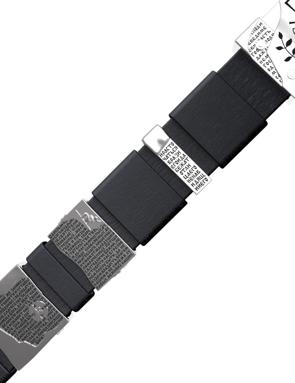 Браслет из белого золота c кожаным шнурком