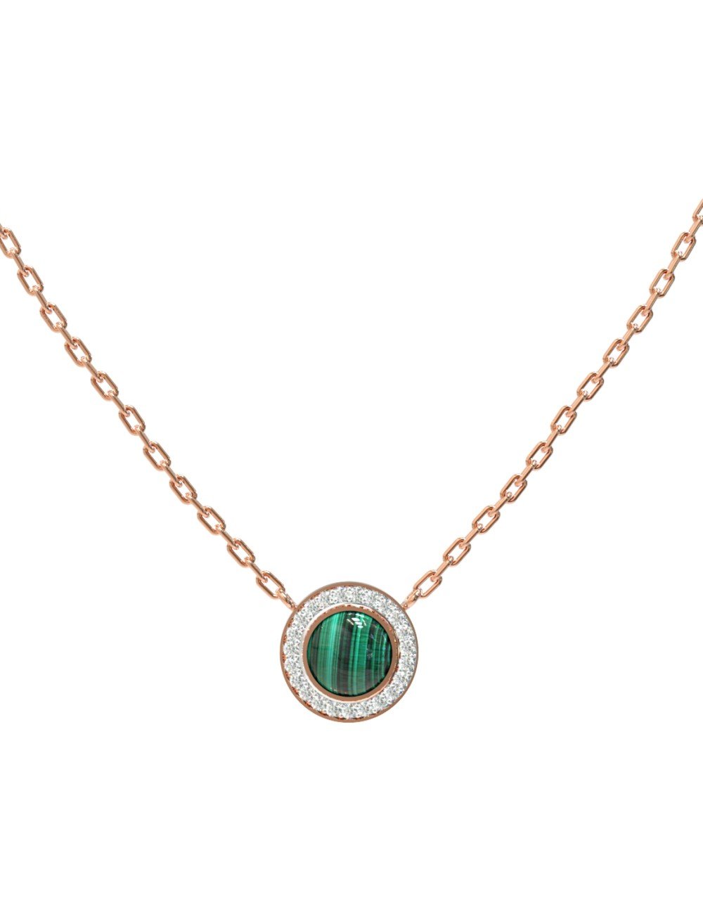 Колье из золота c бриллиантами и малахитом