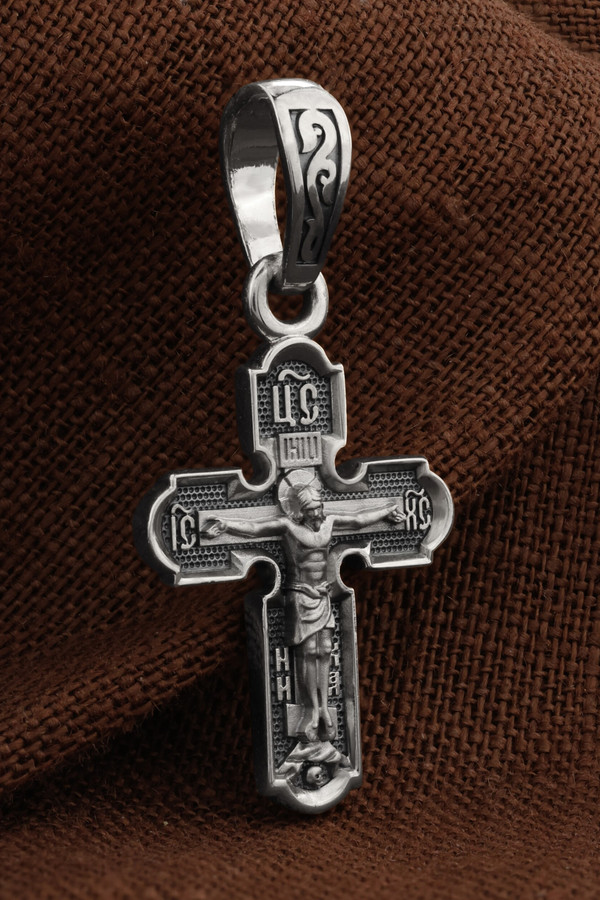 Крест из белого золота 585 пробы