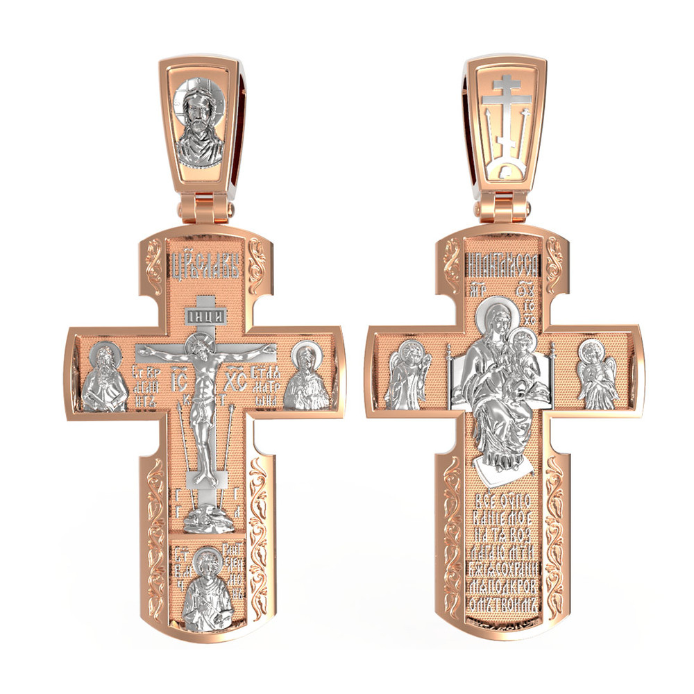 Крест из красного золота 585 пробы